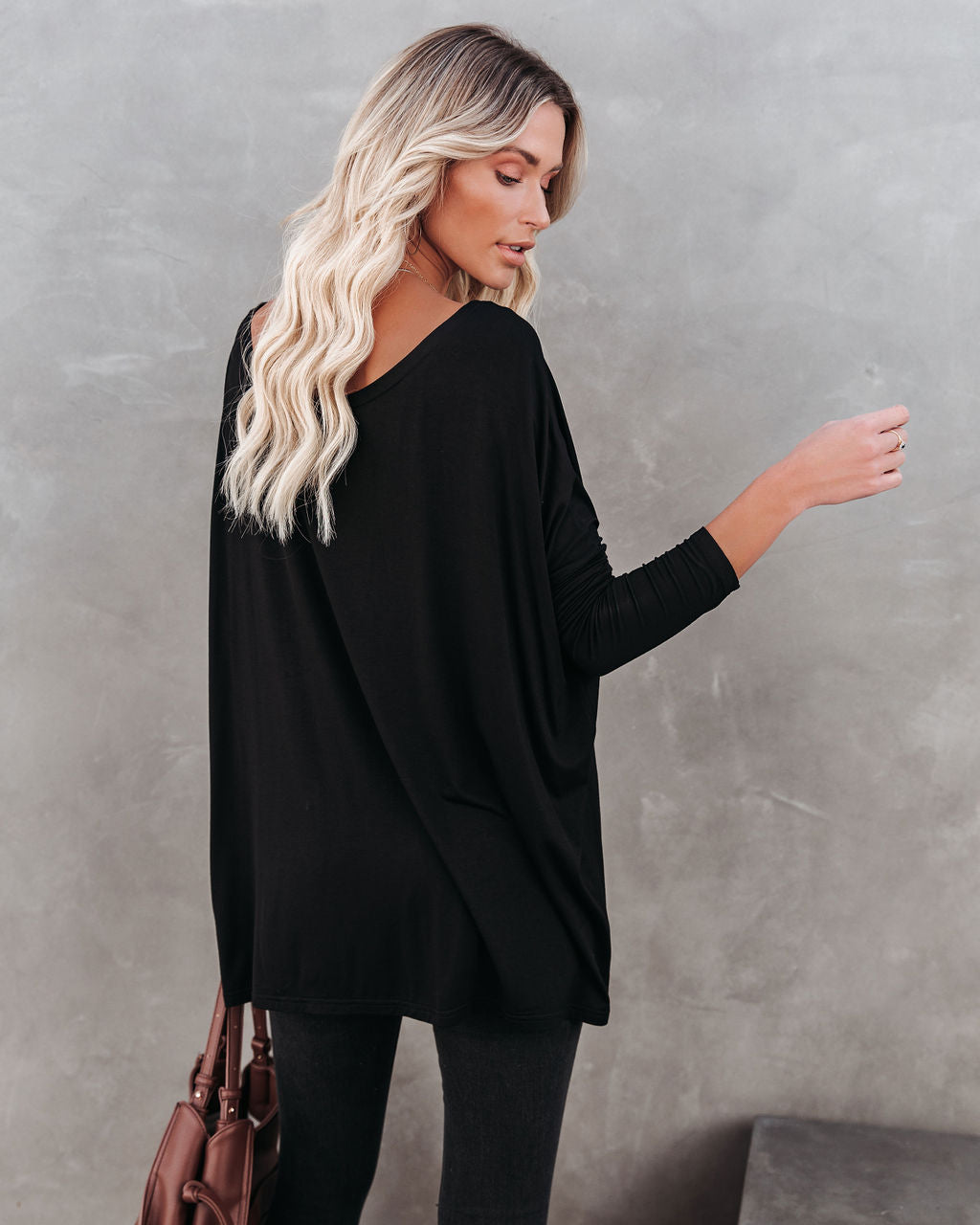 Wear It Well Long Sleeve Bamboo Knit Top - Black Secondary image