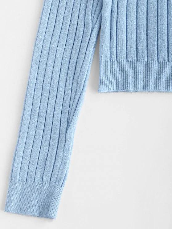 Wide Rib Knit Slim Cardigan Secondary image