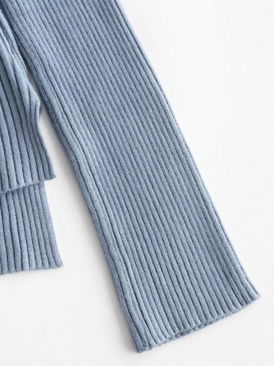 Wide Ribbed Stepped Hem Cardigan Secondary image