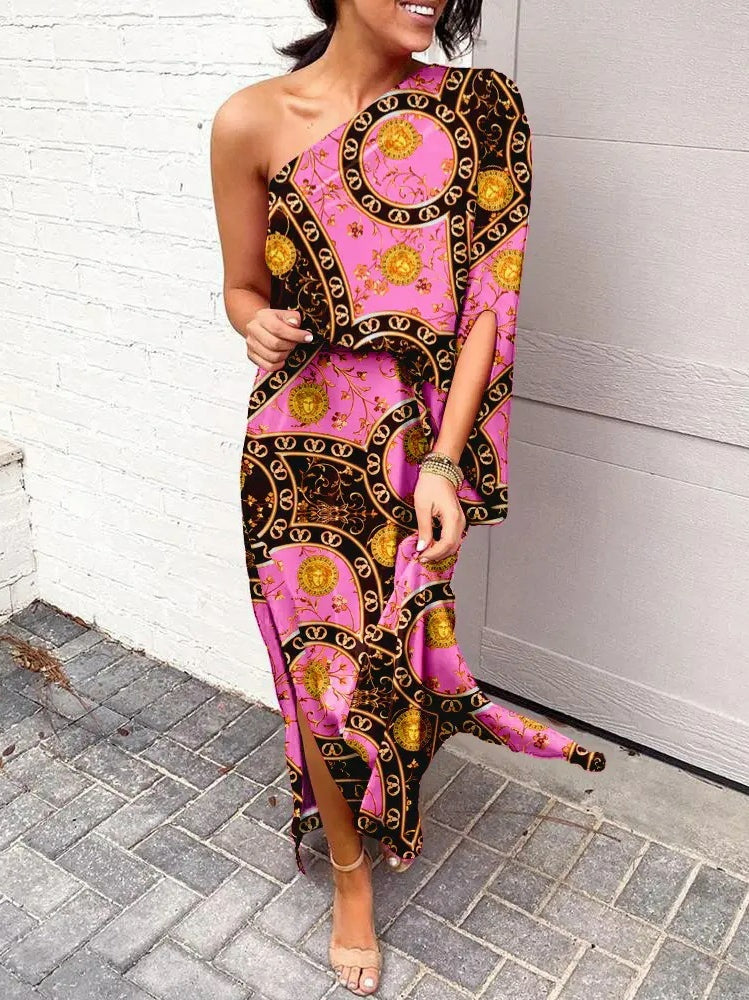 Sloped Shoulder Loose Bohemian Dress Secondary image