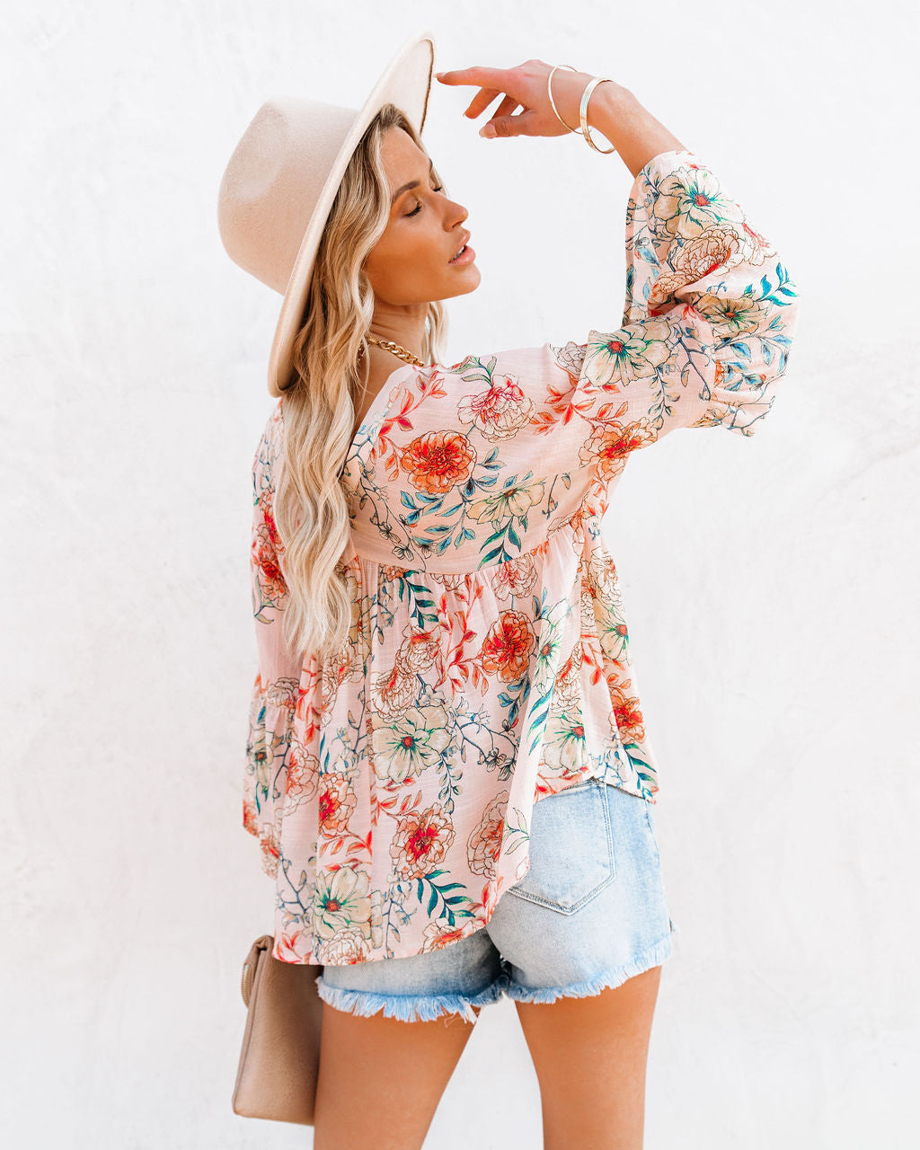 You Look Perfect Floral Button Down Babydoll Top Secondary image