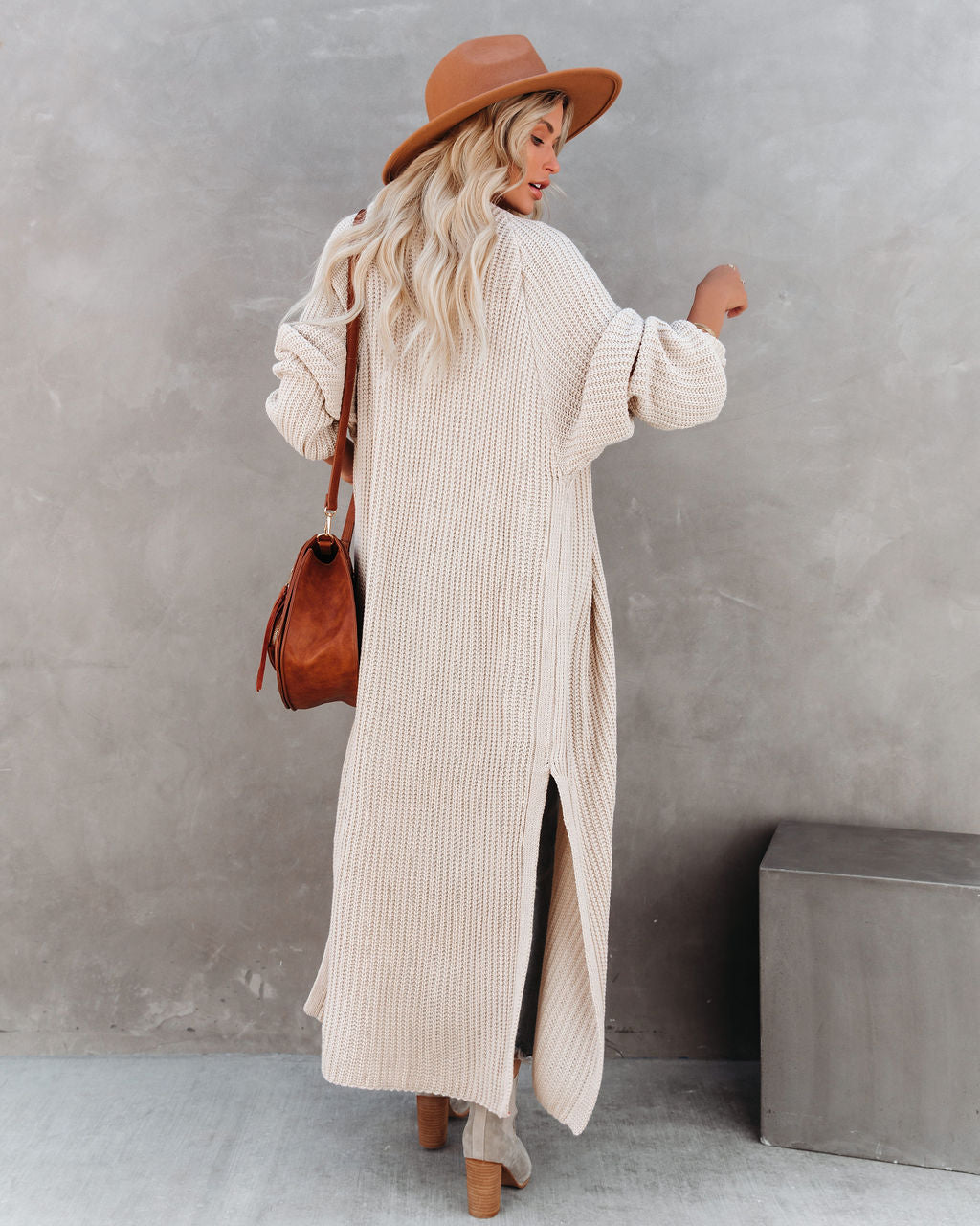 Your Own World Knit Duster Cardigan - Beige Secondary image
