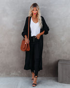 Your Own World Knit Duster Cardigan - Black