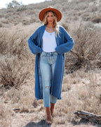 Your Own World Knit Duster Cardigan - Blue