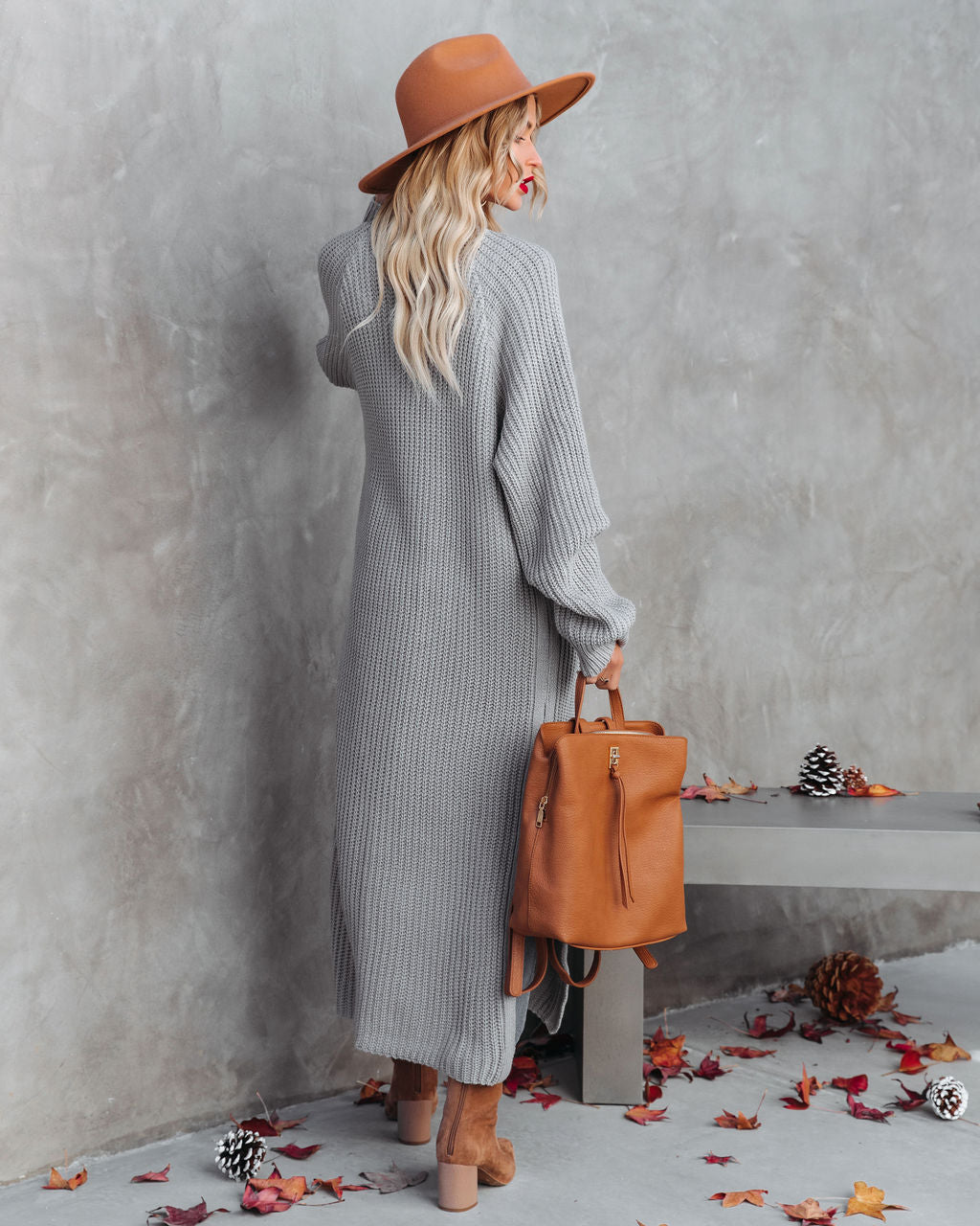 Your Own World Knit Duster Cardigan - Grey Secondary image