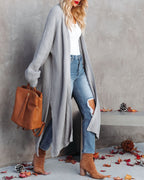 Your Own World Knit Duster Cardigan - Grey