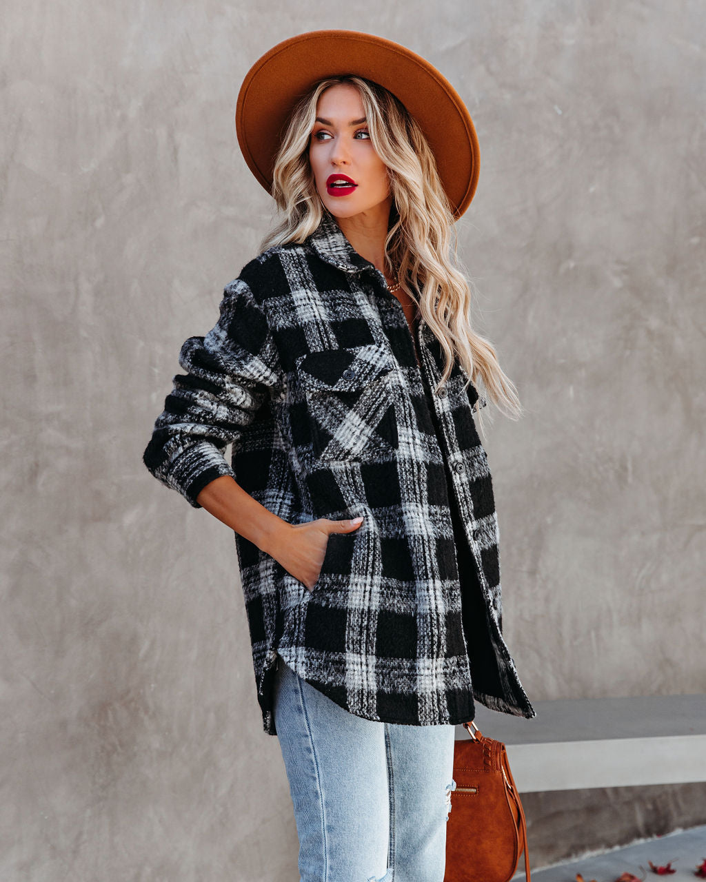 Zinny Pocketed Plaid Coat Secondary image